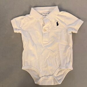 Ralph Lauren White Polo Baby Onesie
